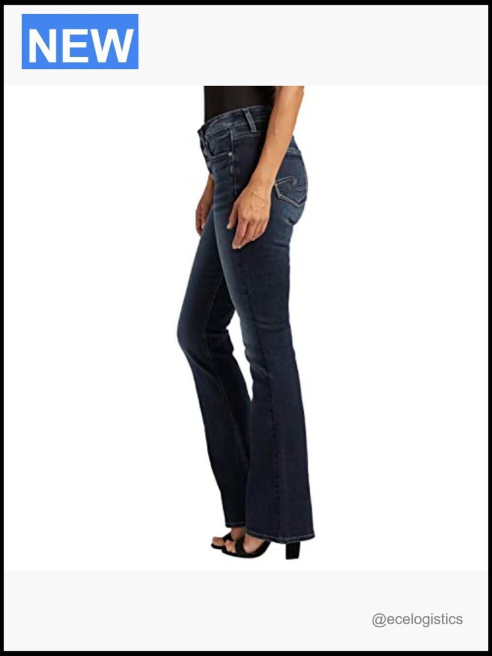 Mid Rise Curvy Fit Slim Bootcut Jeans - Stretch Denim - Picture 3 of 7